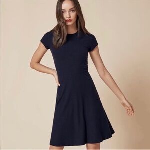 Reformation Ally Navy Mini Dress Small